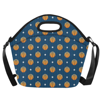 Basketball Star Print Pattern Neoprene Lunch Bag (Model 1669)(Large)-JTAMIGO.COM