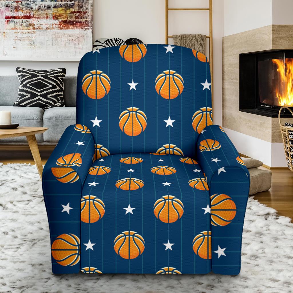 Basketball Star Print Pattern Single Sofa Slipcover -JTAMIGO.COM