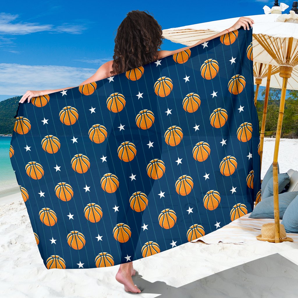 Basketball Star Print Pattern Sarong Pareo Wrap