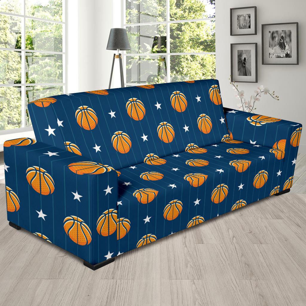 Basketball Star Print Pattern Sofa Slipcover-JTAMIGO.COM