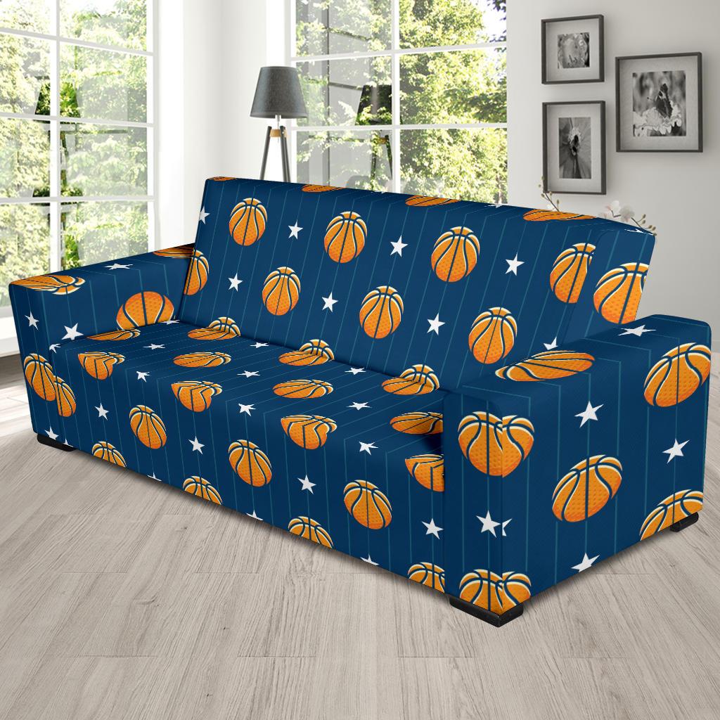 Basketball Star Print Pattern Sofa Slipcover-JTAMIGO.COM
