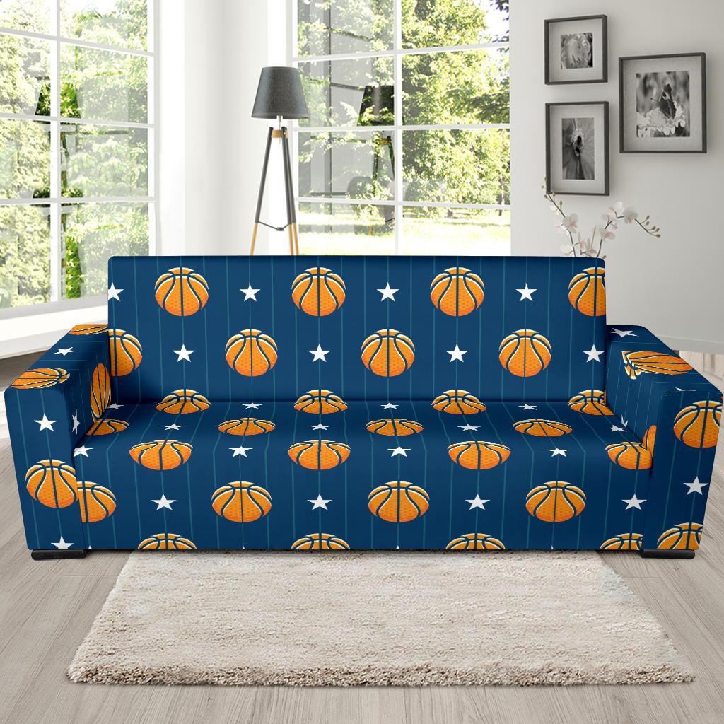 Basketball Star Print Pattern Sofa Slipcover-JTAMIGO.COM