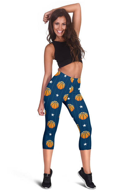 Basketball Star Print Pattern Women Capris