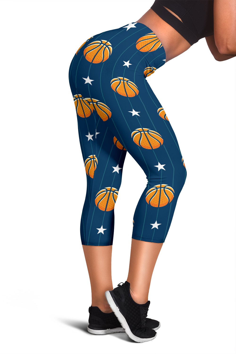 Basketball Star Print Pattern Women Capris