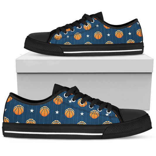 Basketball Star Print Pattern Women Low Top Shoes