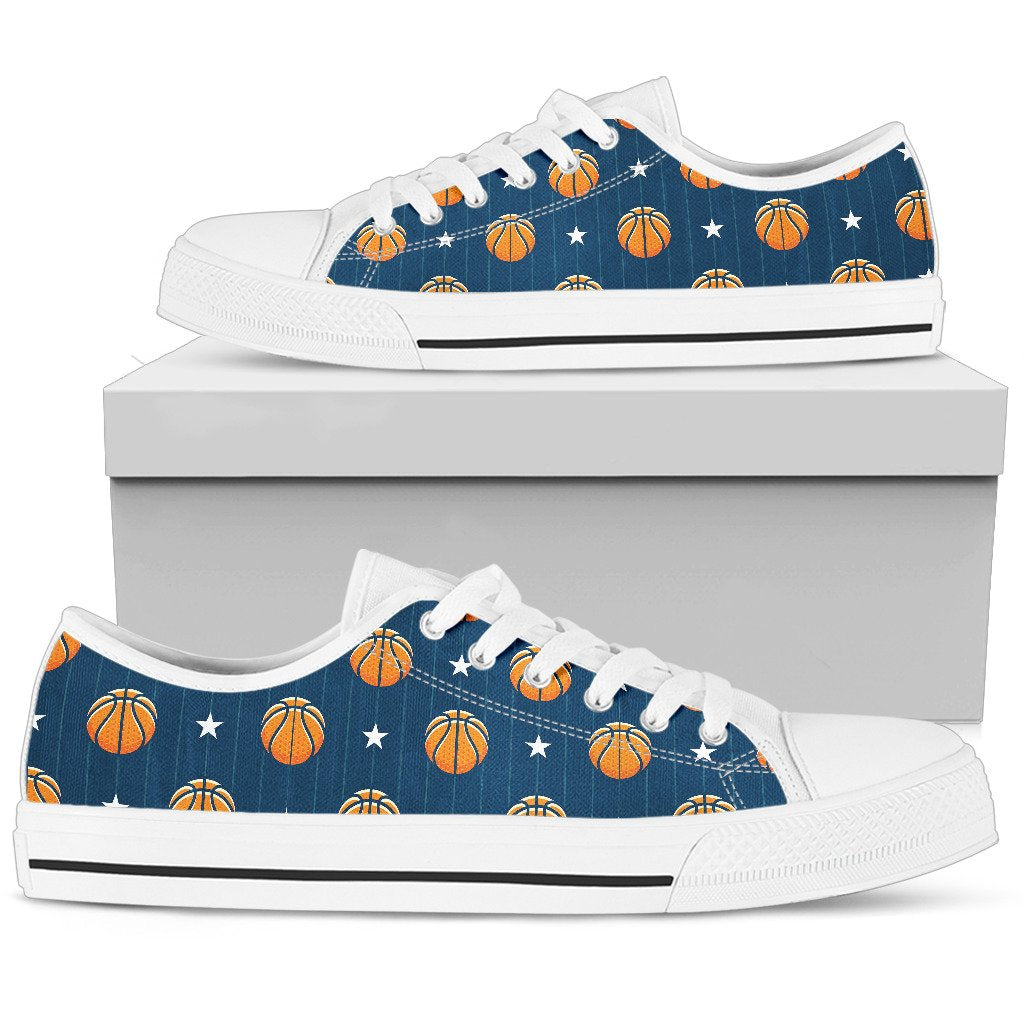 Basketball Star Print Pattern Women Low Top Shoes