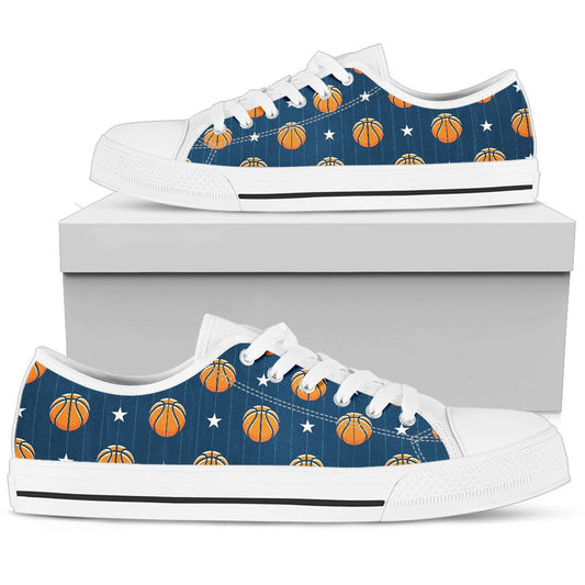 Basketball Star Print Pattern Women Low Top Shoes