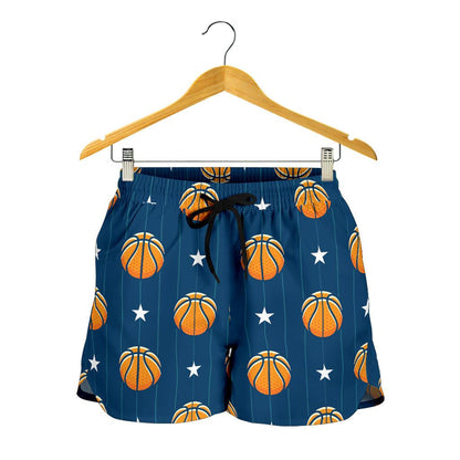 Basketball Star Print Pattern Women Shorts-JTAMIGO.COM