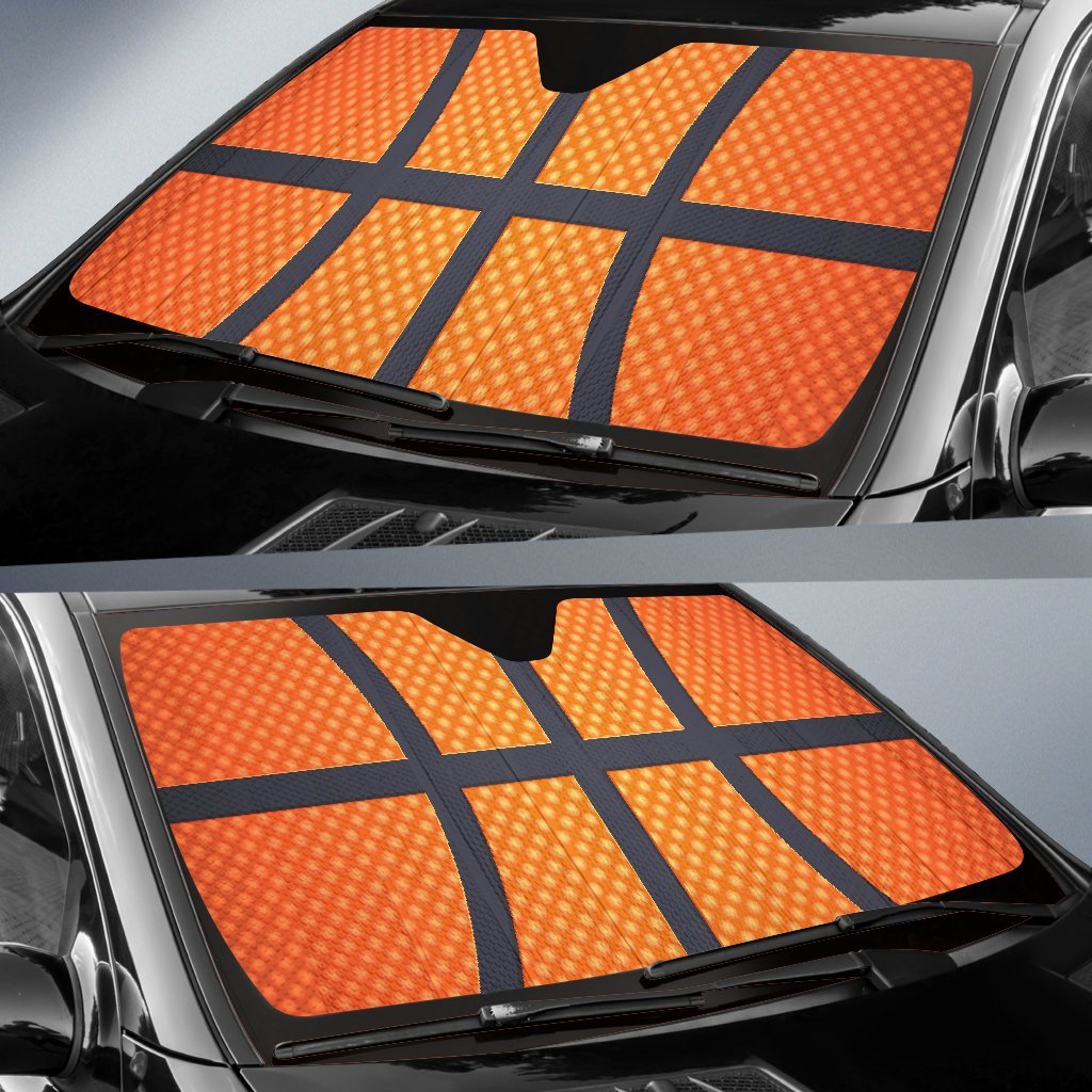 Basketball Texture Print Pattern Car Sun Shade For Windshield