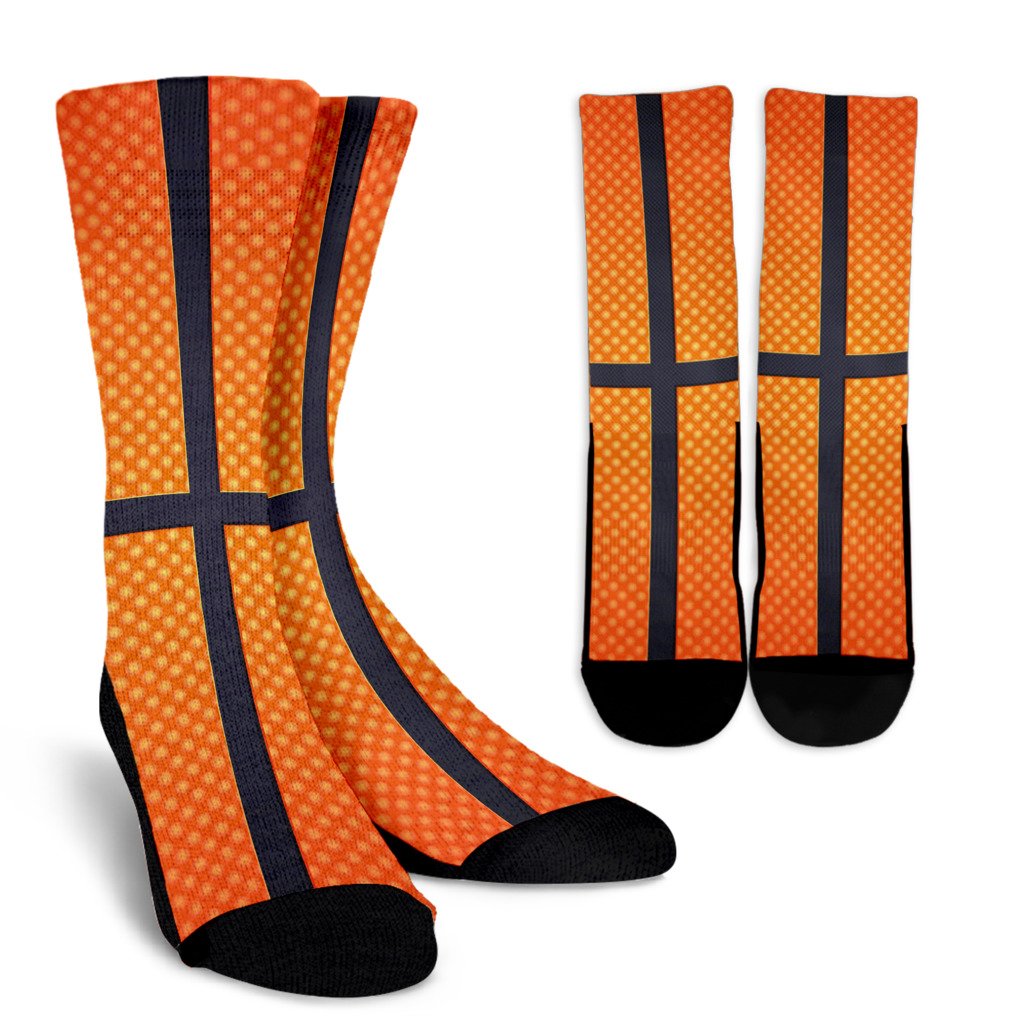 Basketball Texture Print Pattern Crew Socks