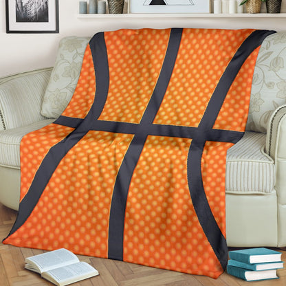 Basketball Texture Print Pattern Fleece Blanket