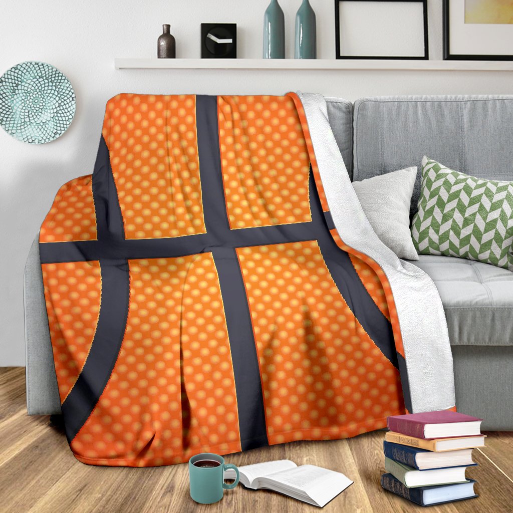 Basketball Texture Print Pattern Fleece Blanket