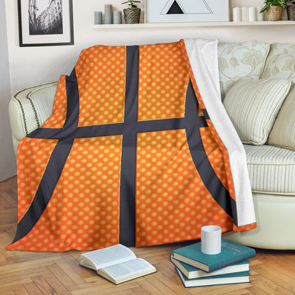 Basketball Texture Print Pattern Fleece Blanket