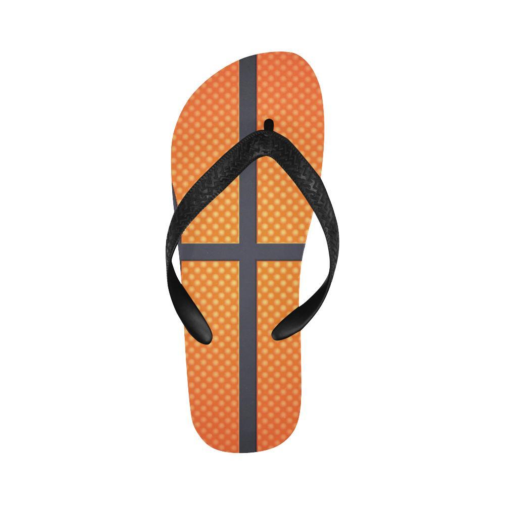 Basketball Texture Print Pattern Flip Flops-JTAMIGO.COM