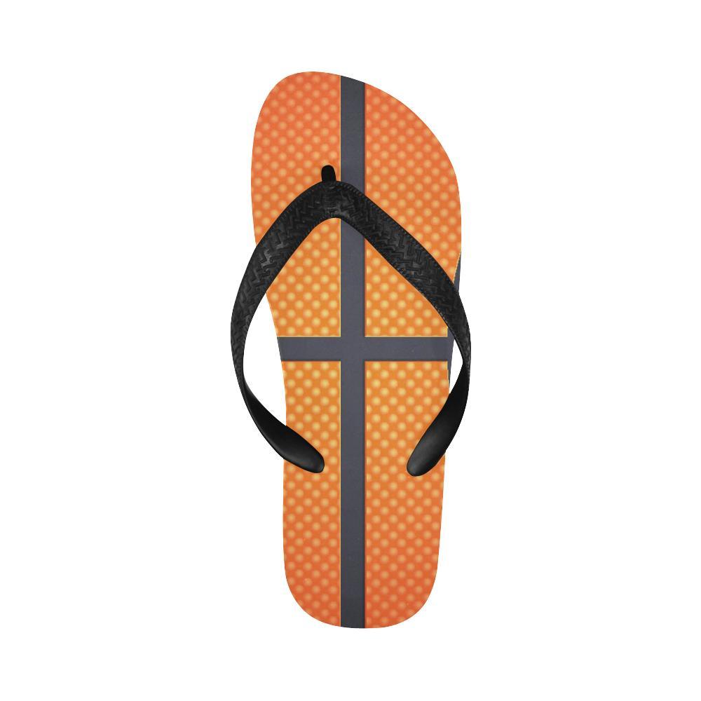 Basketball Texture Print Pattern Flip Flops-JTAMIGO.COM