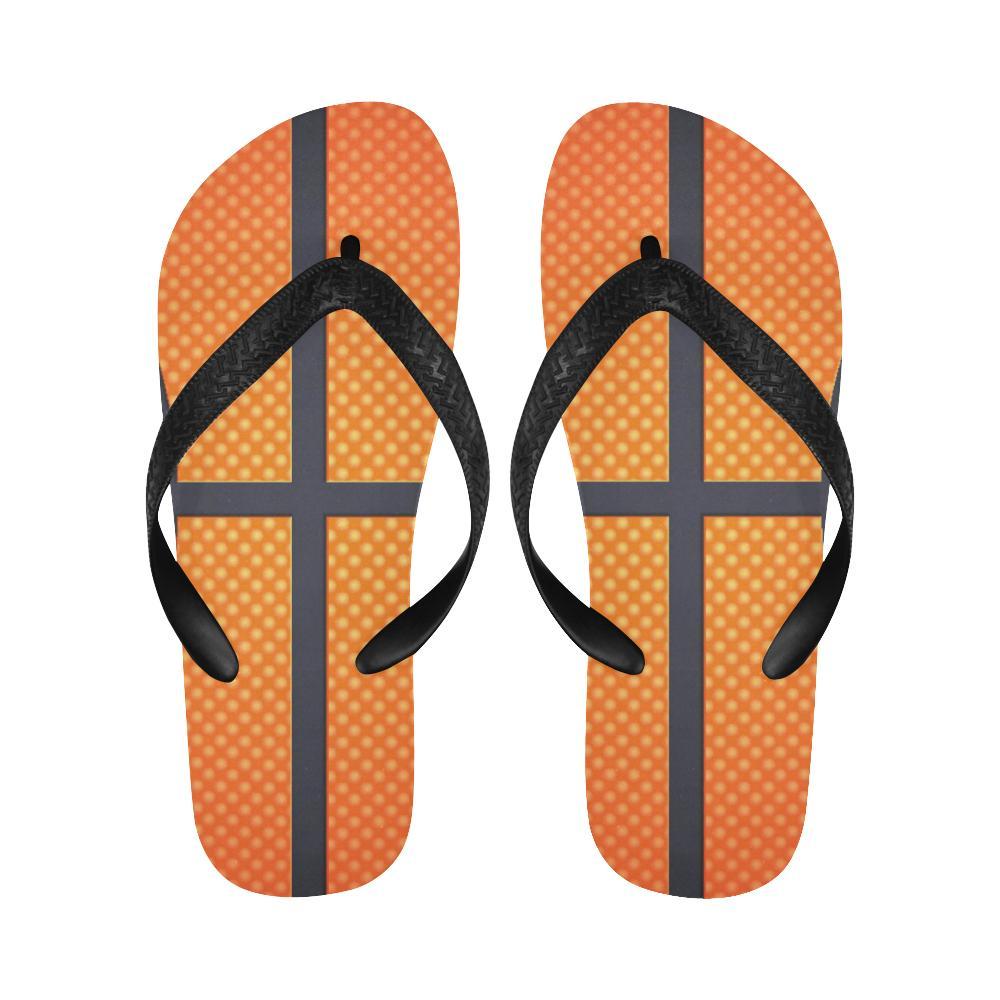 Basketball Texture Print Pattern Flip Flops-JTAMIGO.COM