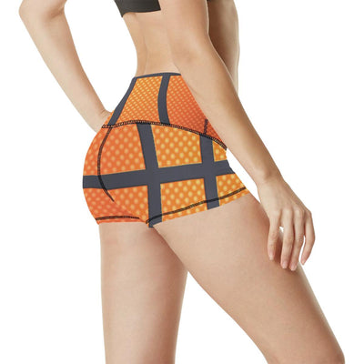 Basketball Texture Print Pattern High Waisted Spandex Shorts-JTAMIGO.COM