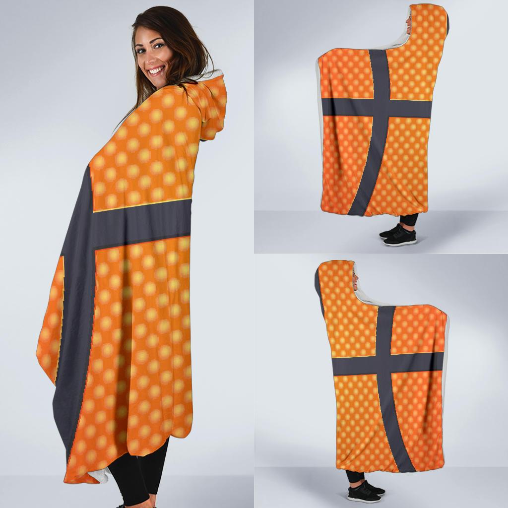 Basketball Texture Print Pattern Hooded Blanket-JTAMIGO.COM