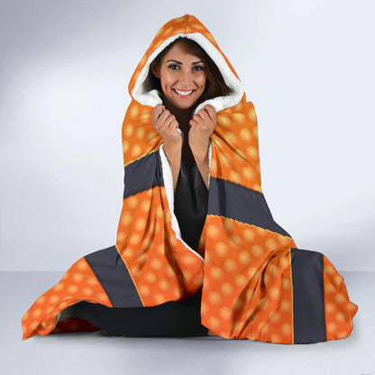 Basketball Texture Print Pattern Hooded Blanket-JTAMIGO.COM