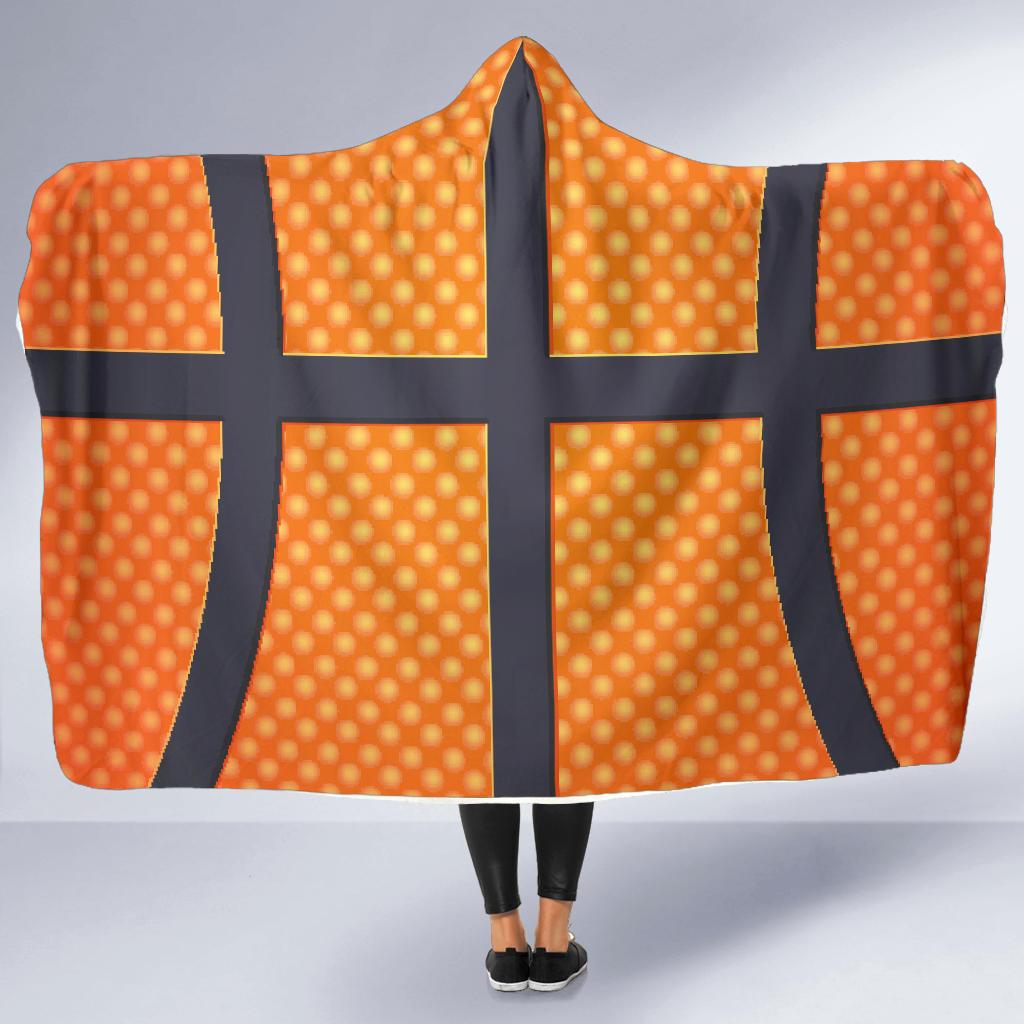 Basketball Texture Print Pattern Hooded Blanket-JTAMIGO.COM