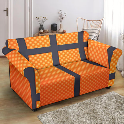 Basketball Texture Print Pattern Loveseat Slipcover-JTAMIGO.COM