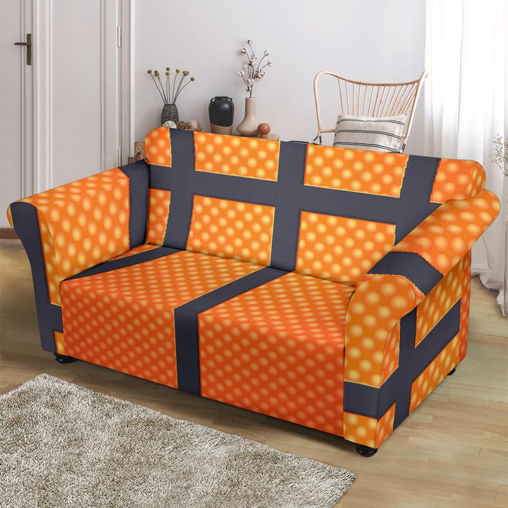 Basketball Texture Print Pattern Loveseat Slipcover-JTAMIGO.COM