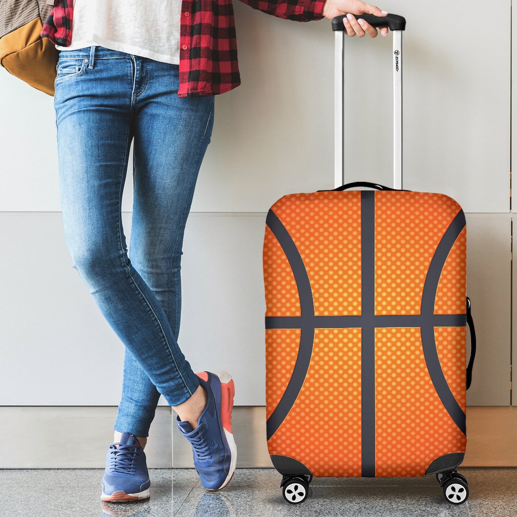 Basketball Texture Print Pattern Luggage Cover Protector
