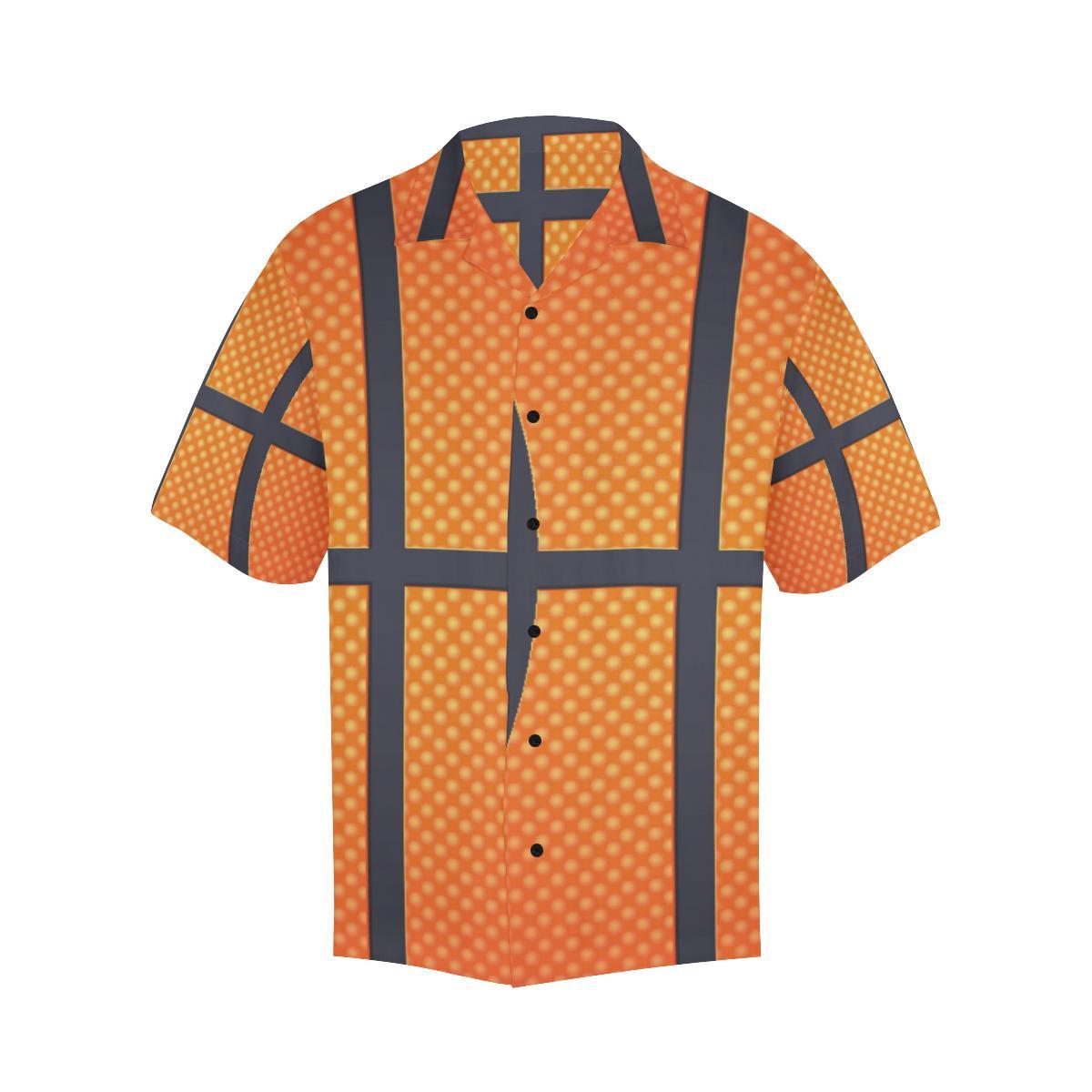 Basketball Texture Print Pattern Men Aloha Hawaiian Shirt
