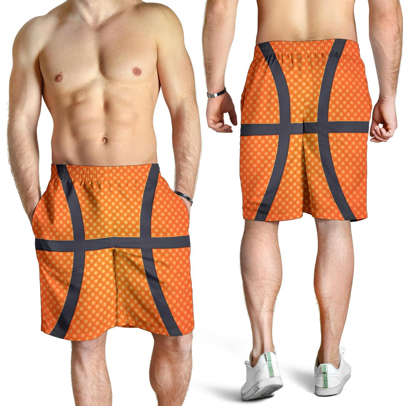 Basketball Texture Print Pattern Mens Shorts-JTAMIGO.COM