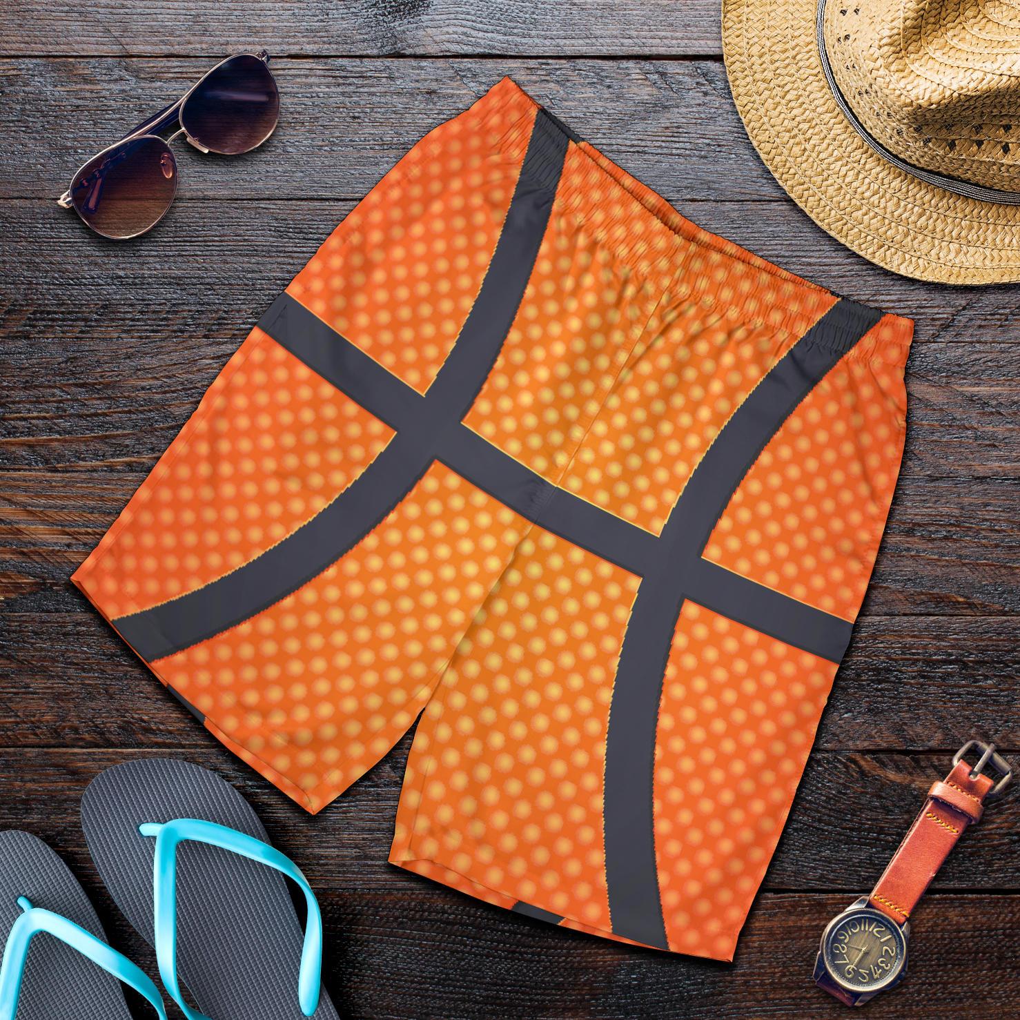 Basketball Texture Print Pattern Mens Shorts-JTAMIGO.COM