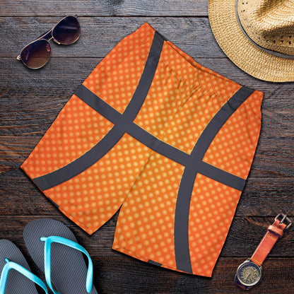 Basketball Texture Print Pattern Mens Shorts-JTAMIGO.COM