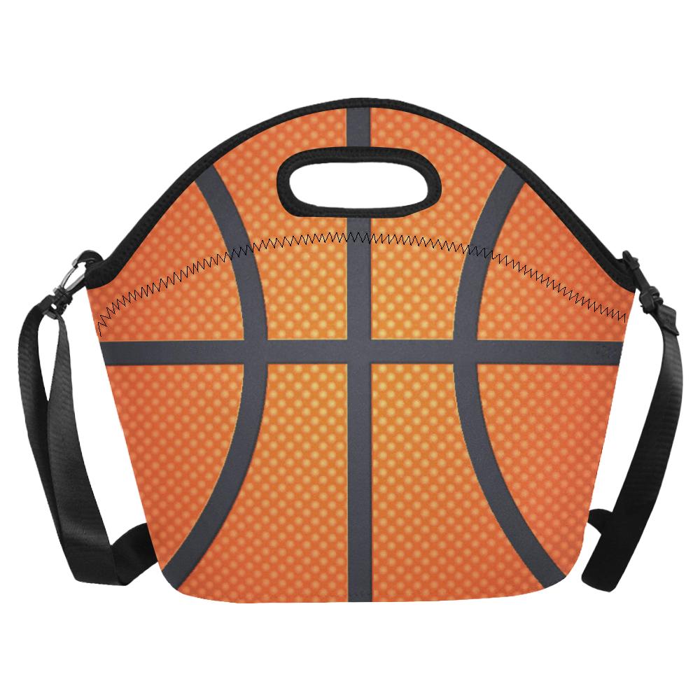 Basketball Texture Print Pattern Neoprene Lunch Bag (Model 1669)(Large)-JTAMIGO.COM