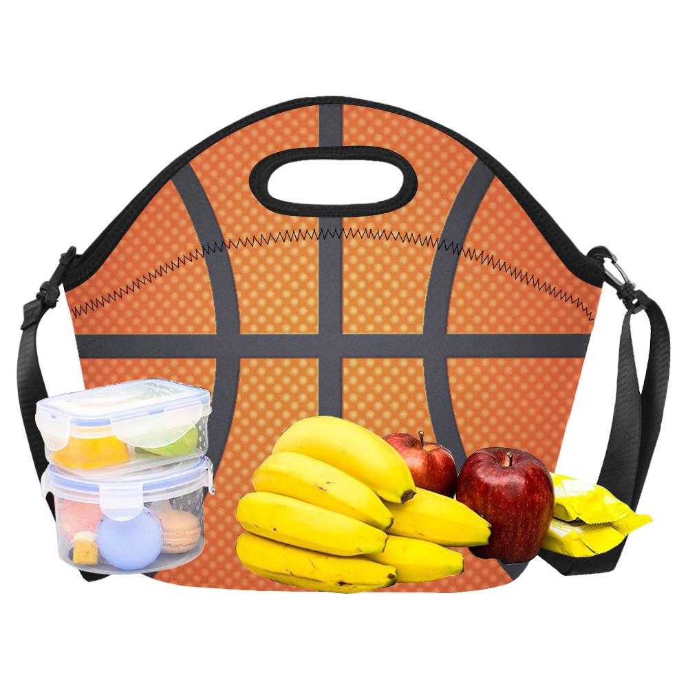 Basketball Texture Print Pattern Neoprene Lunch Bag (Model 1669)(Large)-JTAMIGO.COM