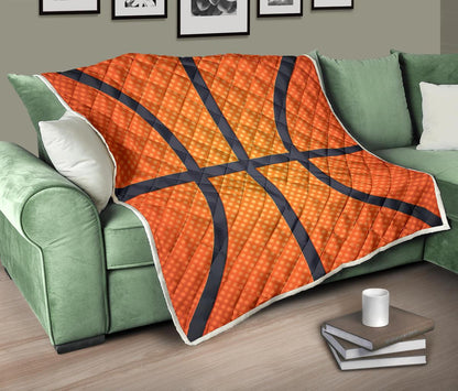 Basketball Texture Print Pattern Premium Quilt-JTAMIGO.COM