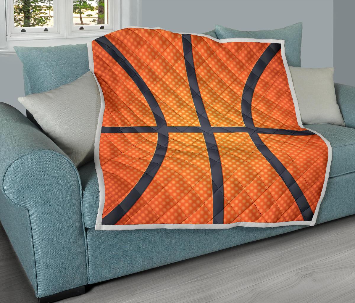 Basketball Texture Print Pattern Premium Quilt-JTAMIGO.COM