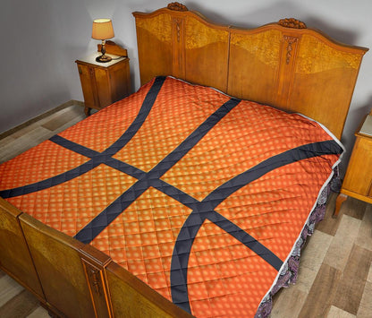 Basketball Texture Print Pattern Premium Quilt-JTAMIGO.COM
