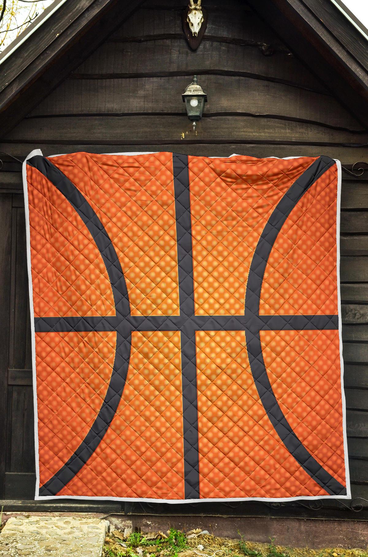 Basketball Texture Print Pattern Premium Quilt-JTAMIGO.COM