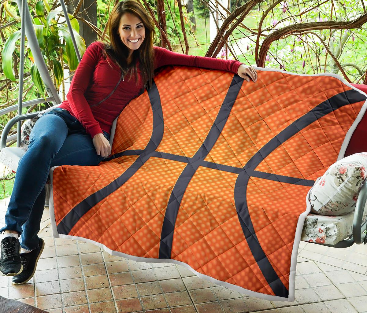 Basketball Texture Print Pattern Premium Quilt-JTAMIGO.COM