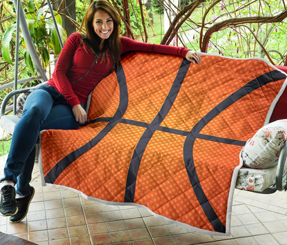 Basketball Texture Print Pattern Premium Quilt-JTAMIGO.COM