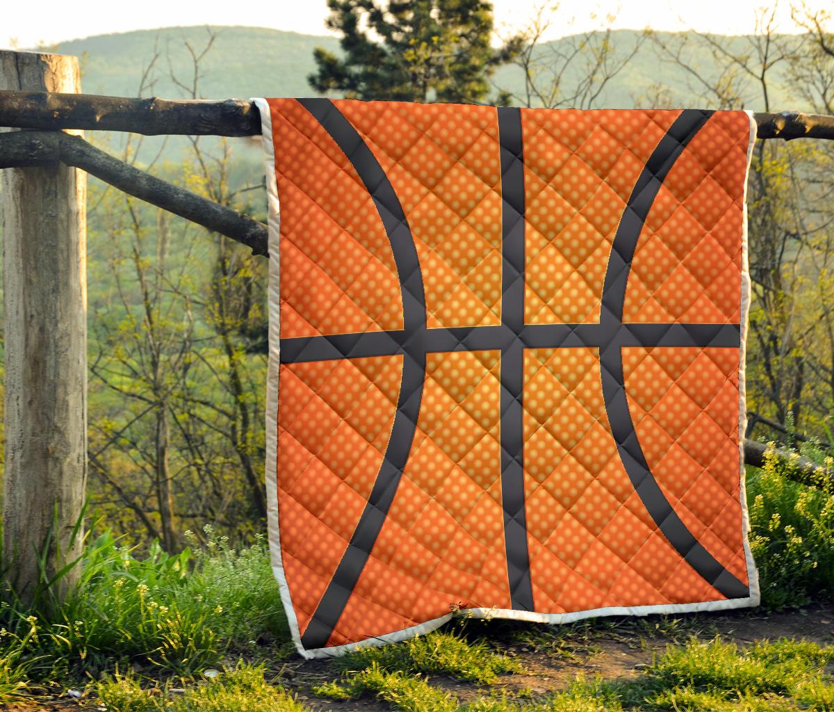 Basketball Texture Print Pattern Premium Quilt-JTAMIGO.COM