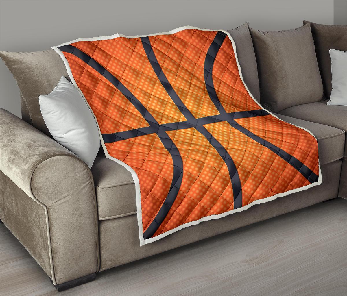 Basketball Texture Print Pattern Premium Quilt-JTAMIGO.COM