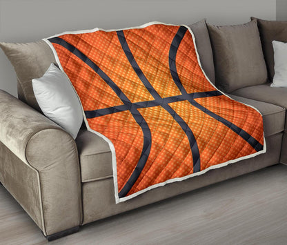 Basketball Texture Print Pattern Premium Quilt-JTAMIGO.COM