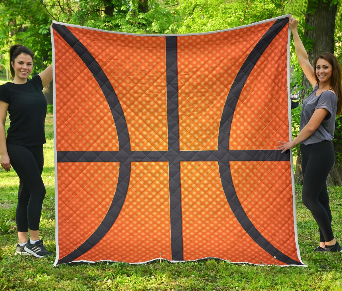 Basketball Texture Print Pattern Premium Quilt-JTAMIGO.COM