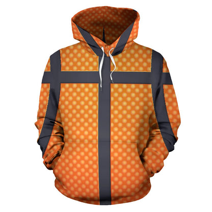 Basketball Texture Print Pattern Pullover Hoodie