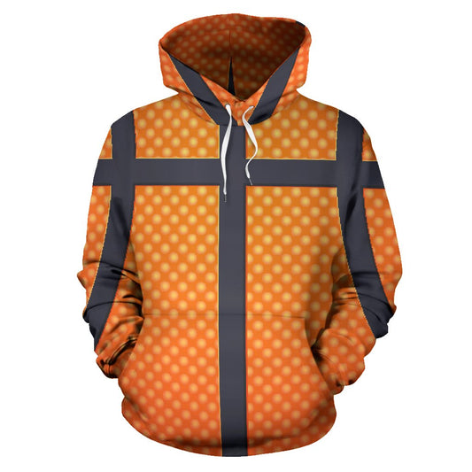 Basketball Texture Print Pattern Pullover Hoodie
