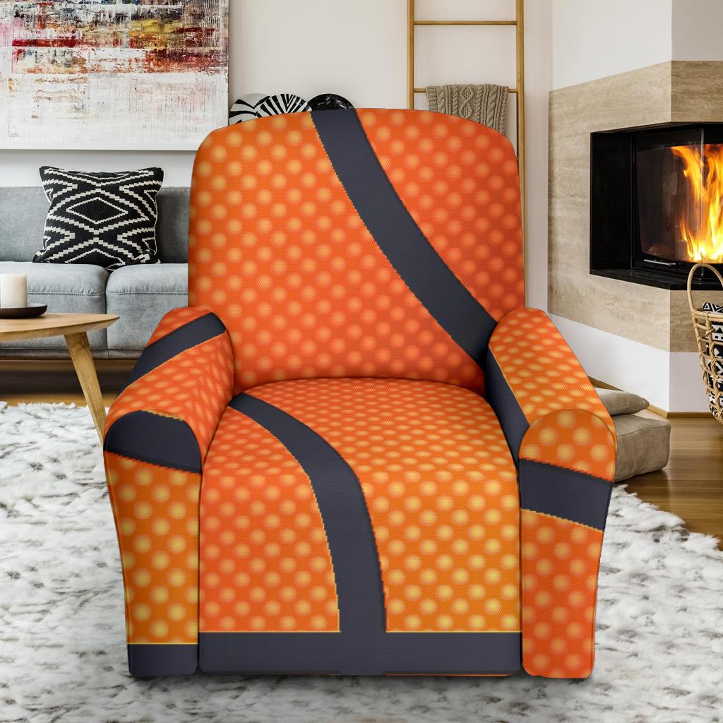 Basketball Texture Print Pattern Single Sofa Slipcover -JTAMIGO.COM