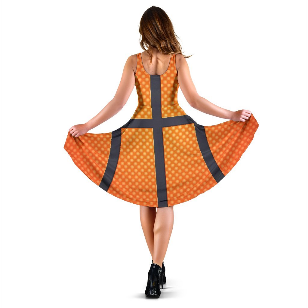 Basketball Texture Print Pattern Sleeveless Dress