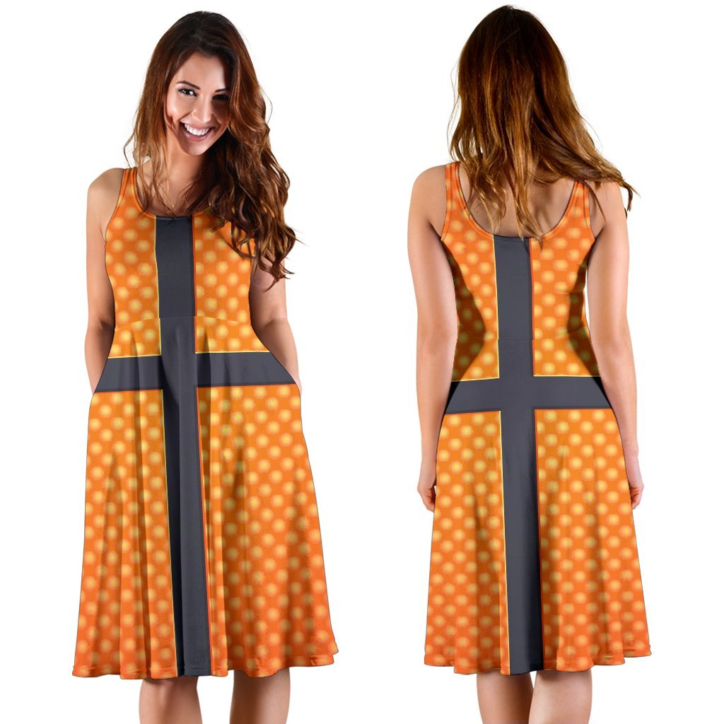 Basketball Texture Print Pattern Sleeveless Dress