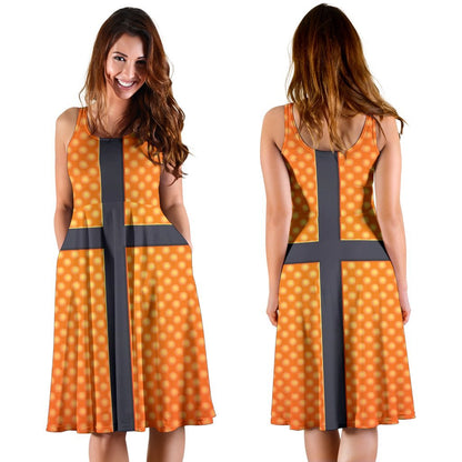 Basketball Texture Print Pattern Sleeveless Dress