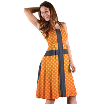 Basketball Texture Print Pattern Sleeveless Dress
